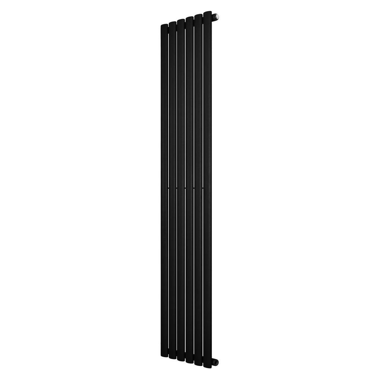 Radiateur à colonnes ovales noir, 1800 x 360 mm, avec une finition lisse et moderne, idéal pour un chauffage efficace et esthétique