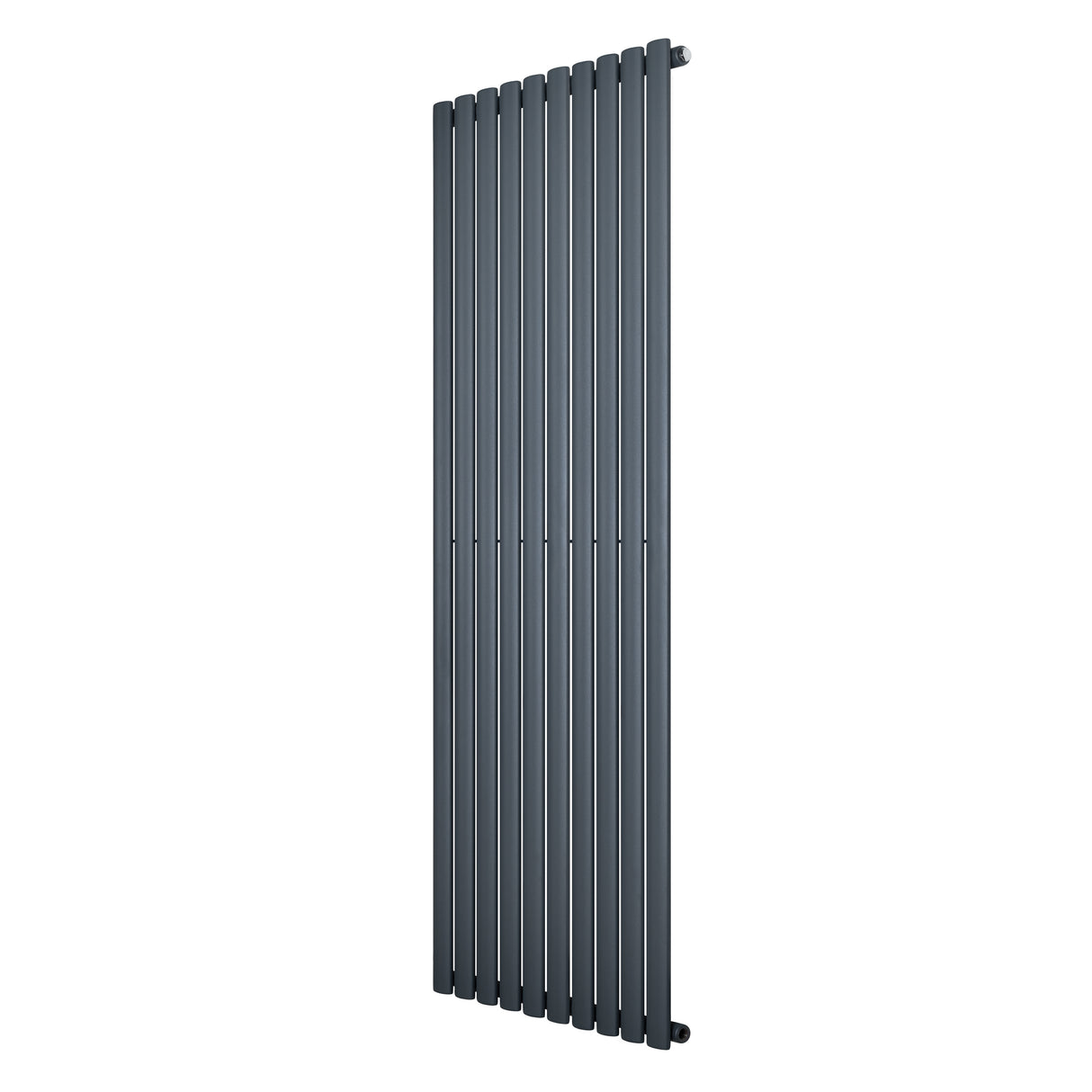 Radiateur à colonnes ovales gris anthracite, 1800 x 600 mm, design moderne avec surface lisse et finition élégante