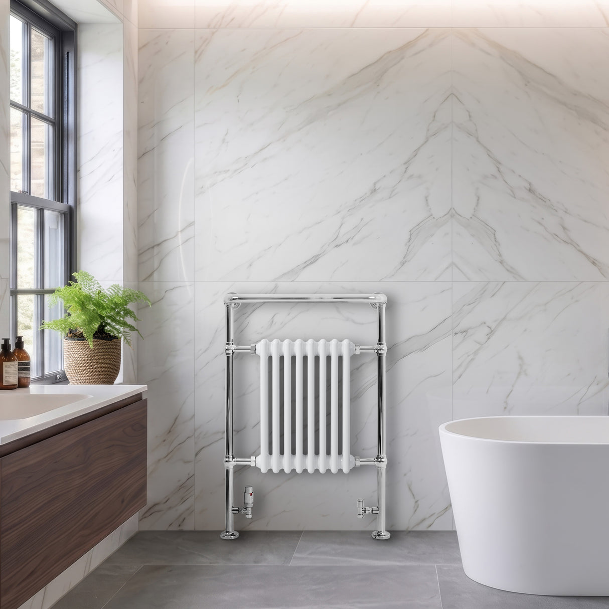 Radiateur Traditionnel Sèche-Serviettes - 950 mm x 660 mm - Blanc
