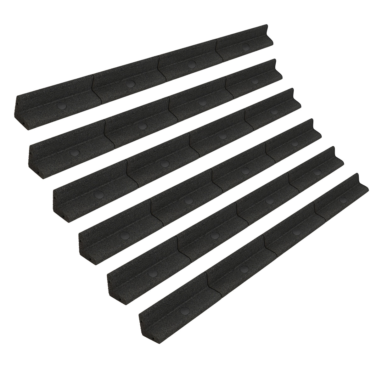 Lot de 6 Bordures de Jardin Flexibles en Caoutchouc 1,2 m - Noir