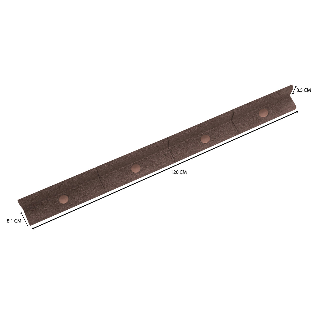 Lot de 4 Bordures de Jardin Flexibles en Caoutchouc 1,2 m - Marron