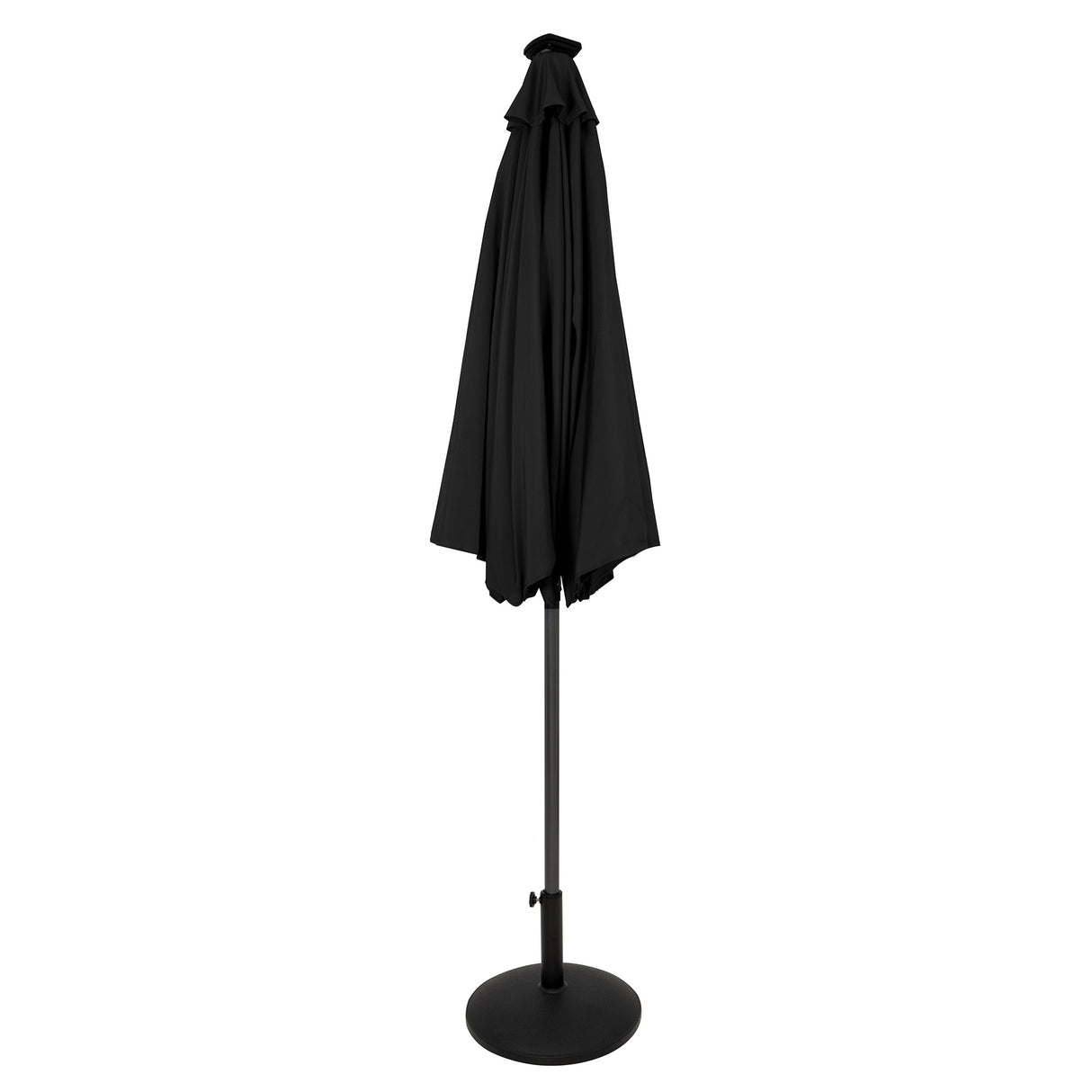 Parasol Inclinable à LED 2,7 m & Socle en Béton - Noir