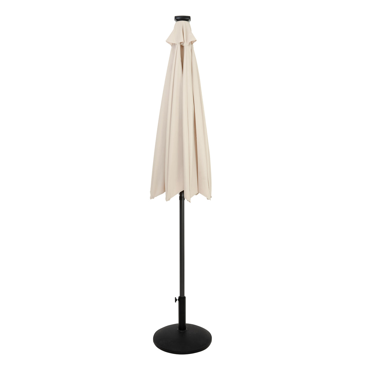 Parasol Inclinable à LED 2,7 m & Socle en Béton - Crème