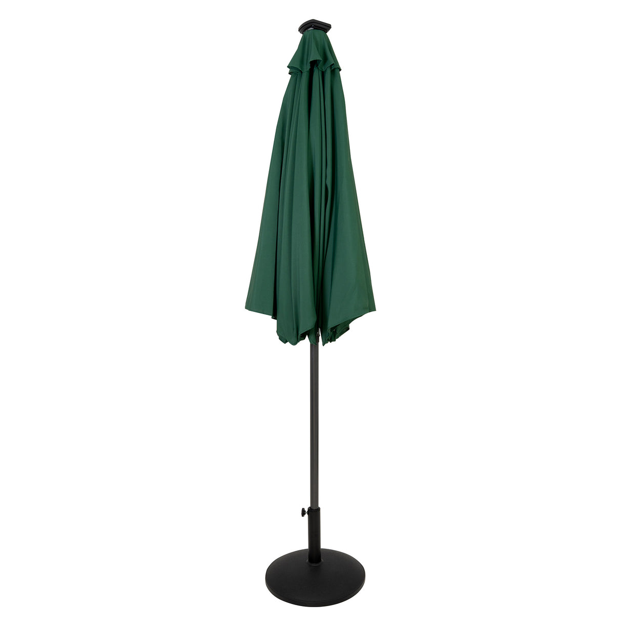 Parasol Inclinable à LED 2,7 m & Socle en Béton - Vert