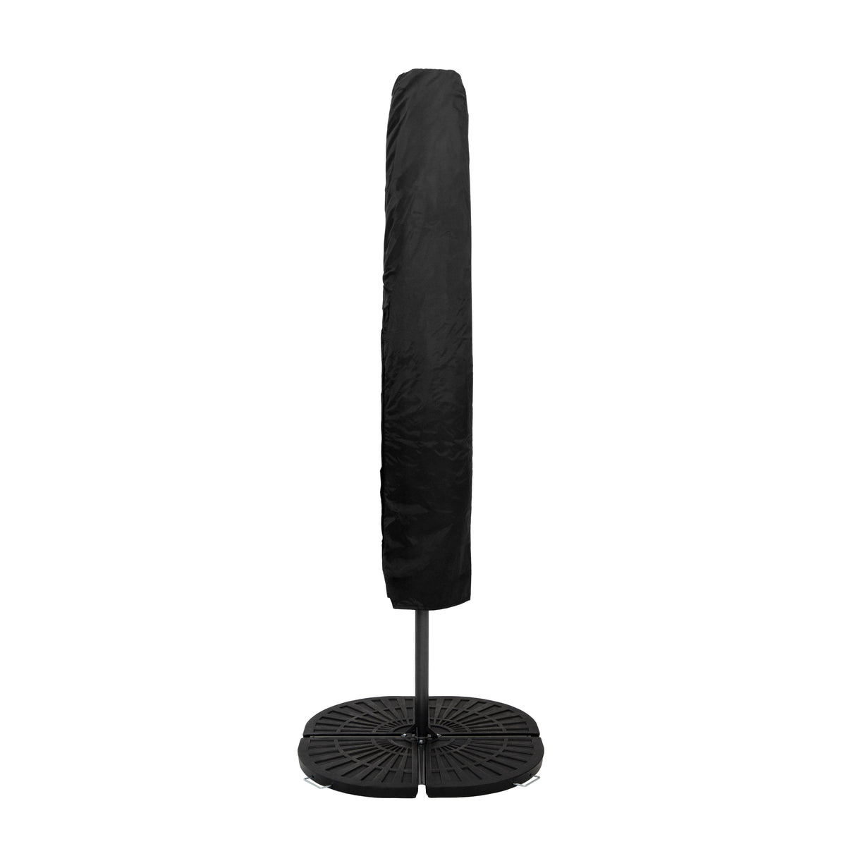 Parasol Banane à Mât Déporté à LED 3 m & 4 Pieds en Éventail - Crème