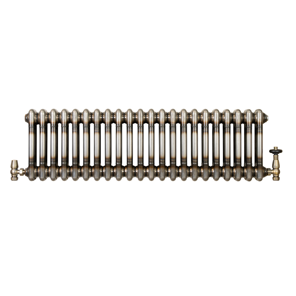Radiateur Traditionnel à 2 Colonnes & Vannes - 300 x 1010 mm - Métal Brut