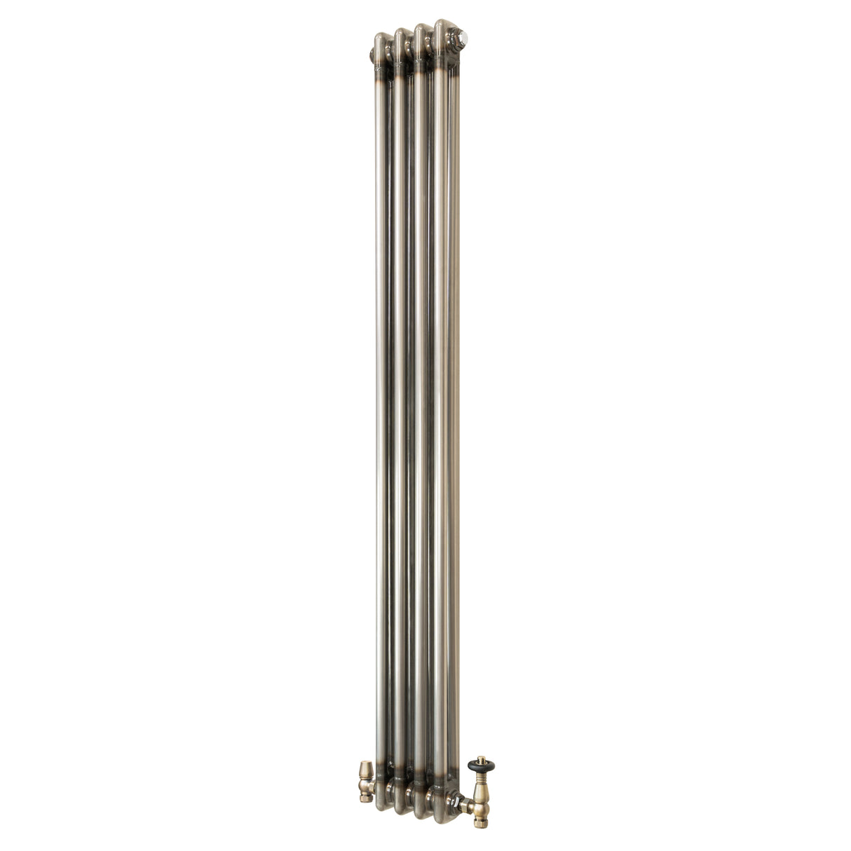 Radiateur Traditionnel à 2 Colonnes & Vannes - 1500 x 200 mm - Métal Brut
