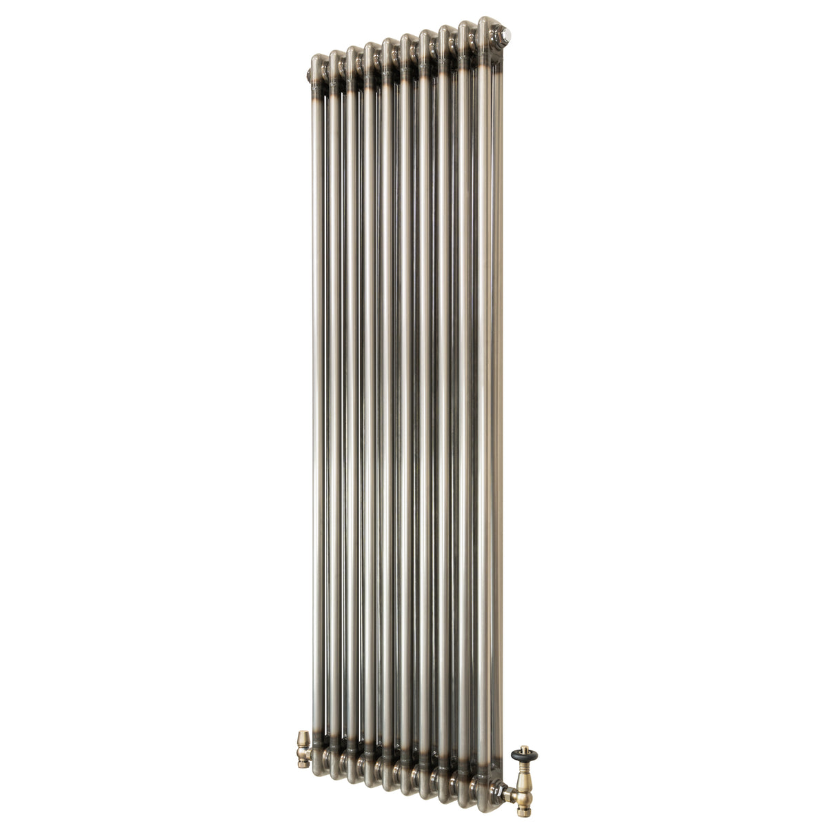 Radiateur Traditionnel à 2 Colonnes & Vannes - 1500 x 470 mm - Métal Brut