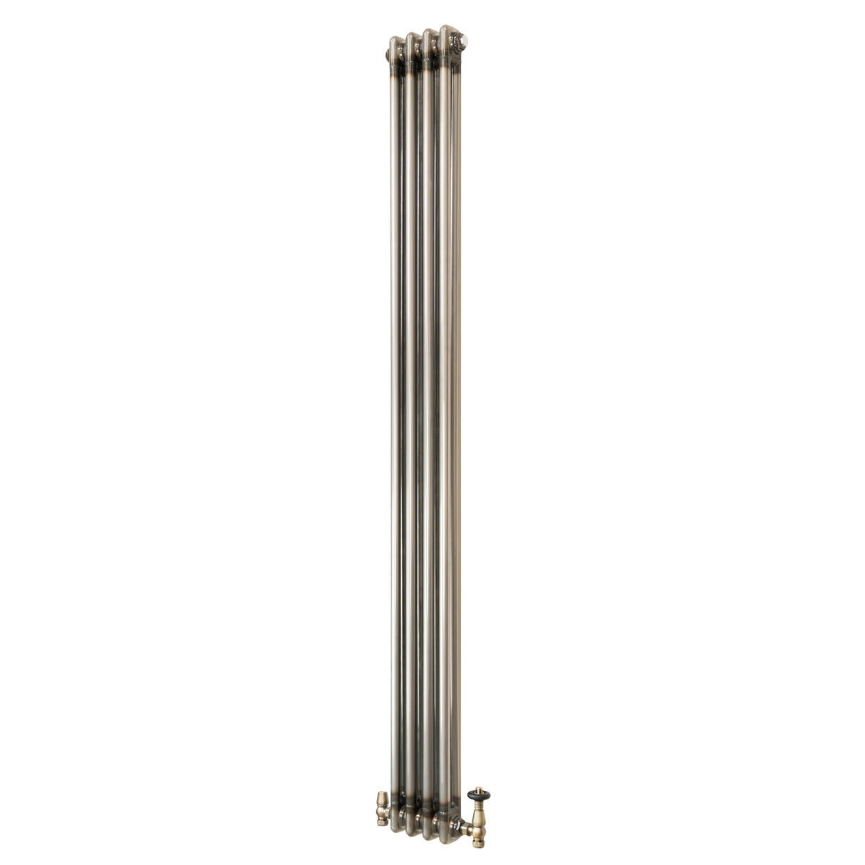 Radiateur Traditionnel à 2 Colonnes & Vannes - 1800 x 200 mm - Métal Brut