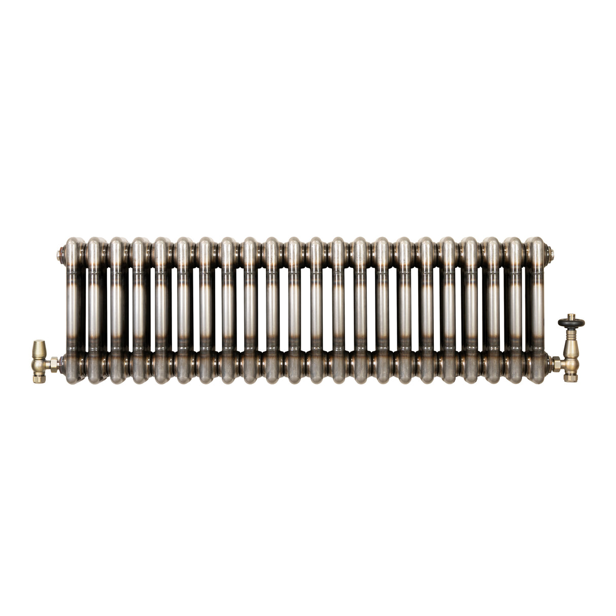 Radiateur Traditionnel à 3 Colonnes & Vannes - 300 x 1010 mm - Métal Brut