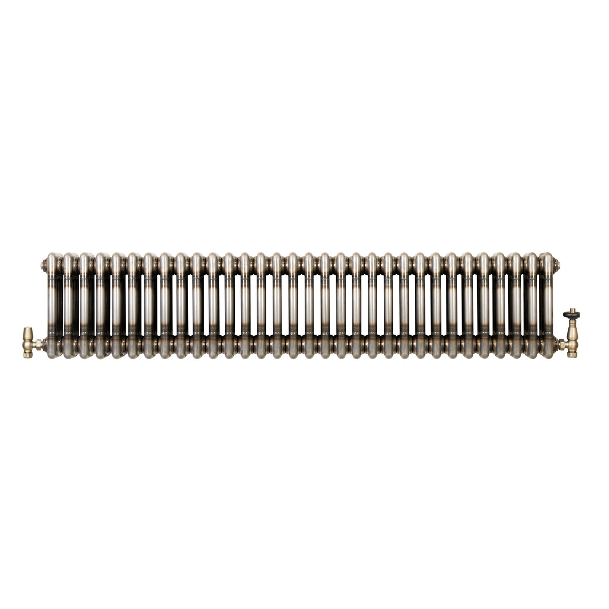 Radiateur Traditionnel à 3 Colonnes & Vannes - 300 x 1460 mm - Métal Brut