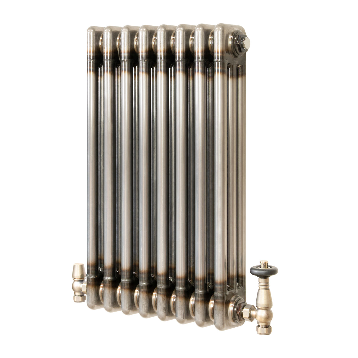 Radiateur Traditionnel à 3 Colonnes & Vannes - 600 x 425 mm - Métal Brut