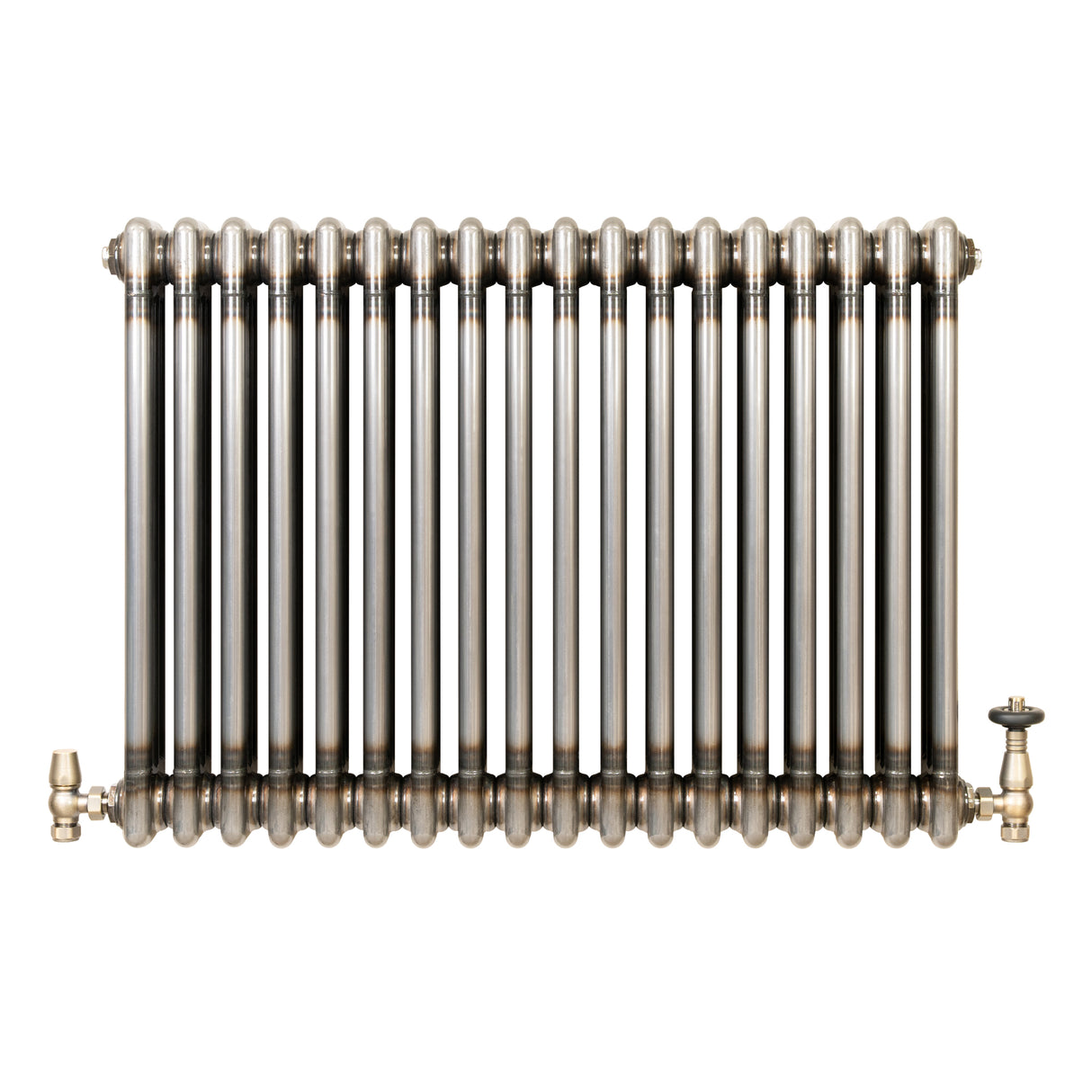 Radiateur Traditionnel à 3 Colonnes & Vannes - 600 x 830 mm - Métal Brut