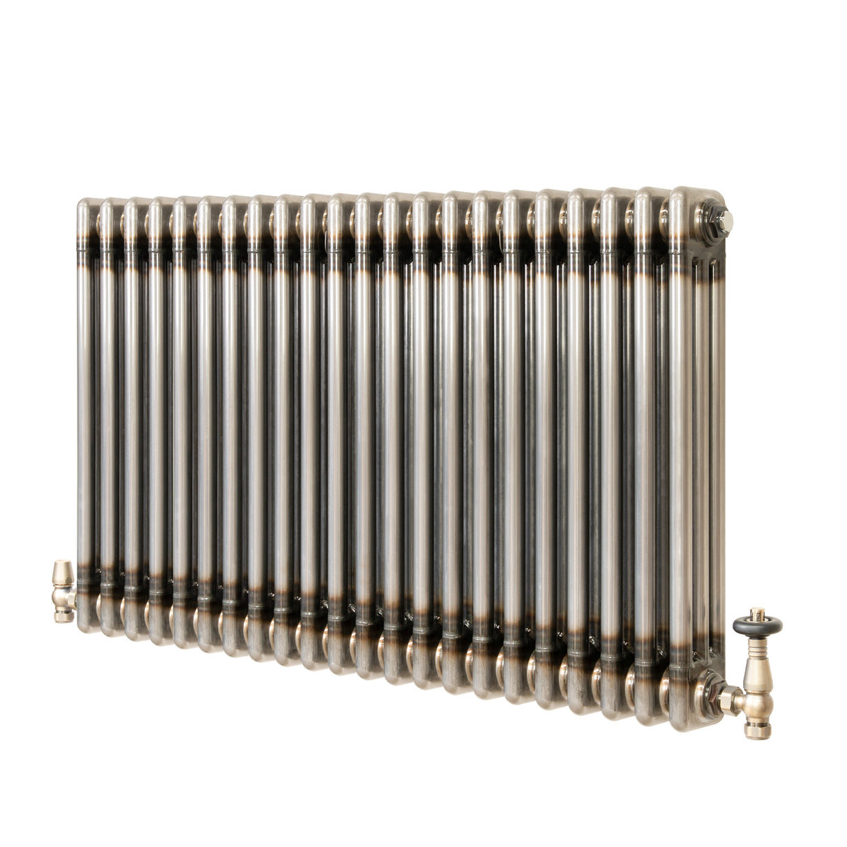 Radiateur Traditionnel à 3 Colonnes & Vannes - 600 x 1010 mm - Métal Brut