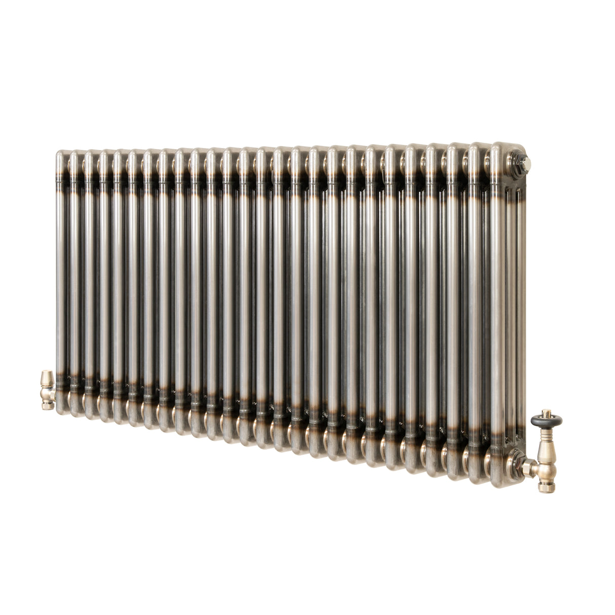Radiateur Traditionnel à 3 Colonnes & Vannes - 600 x 1190 mm - Métal Brut