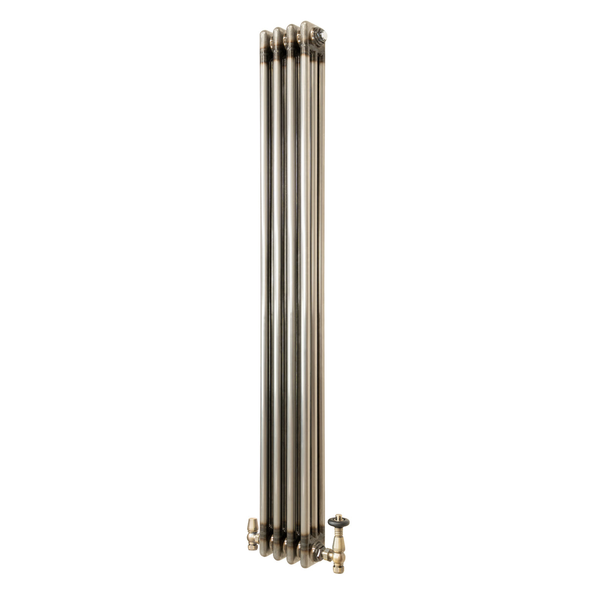 Radiateur Traditionnel à 3 Colonnes & Vannes - 1500 x 200 mm - Métal Brut