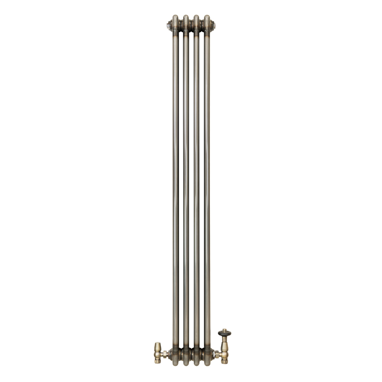 Radiateur Traditionnel à 3 Colonnes & Vannes - 1500 x 200 mm - Métal Brut