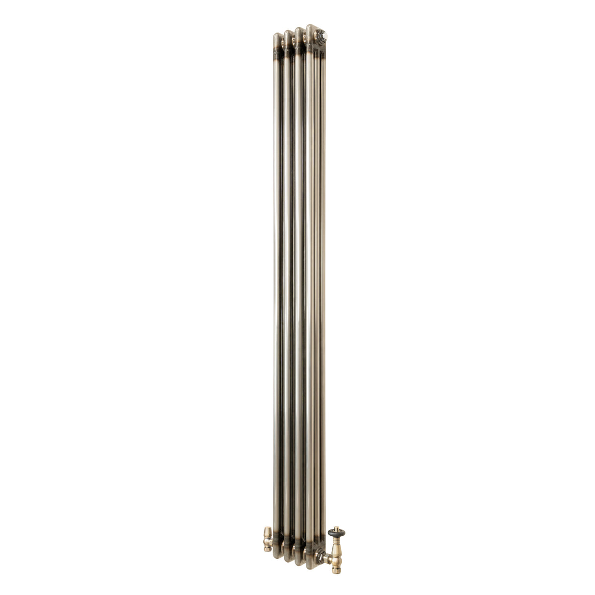 Radiateur Traditionnel à 3 Colonnes & Vannes - 1800 x 200 mm - Métal Brut