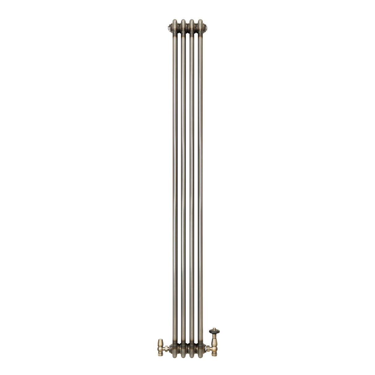 Radiateur Traditionnel à 3 Colonnes & Vannes - 1800 x 200 mm - Métal Brut