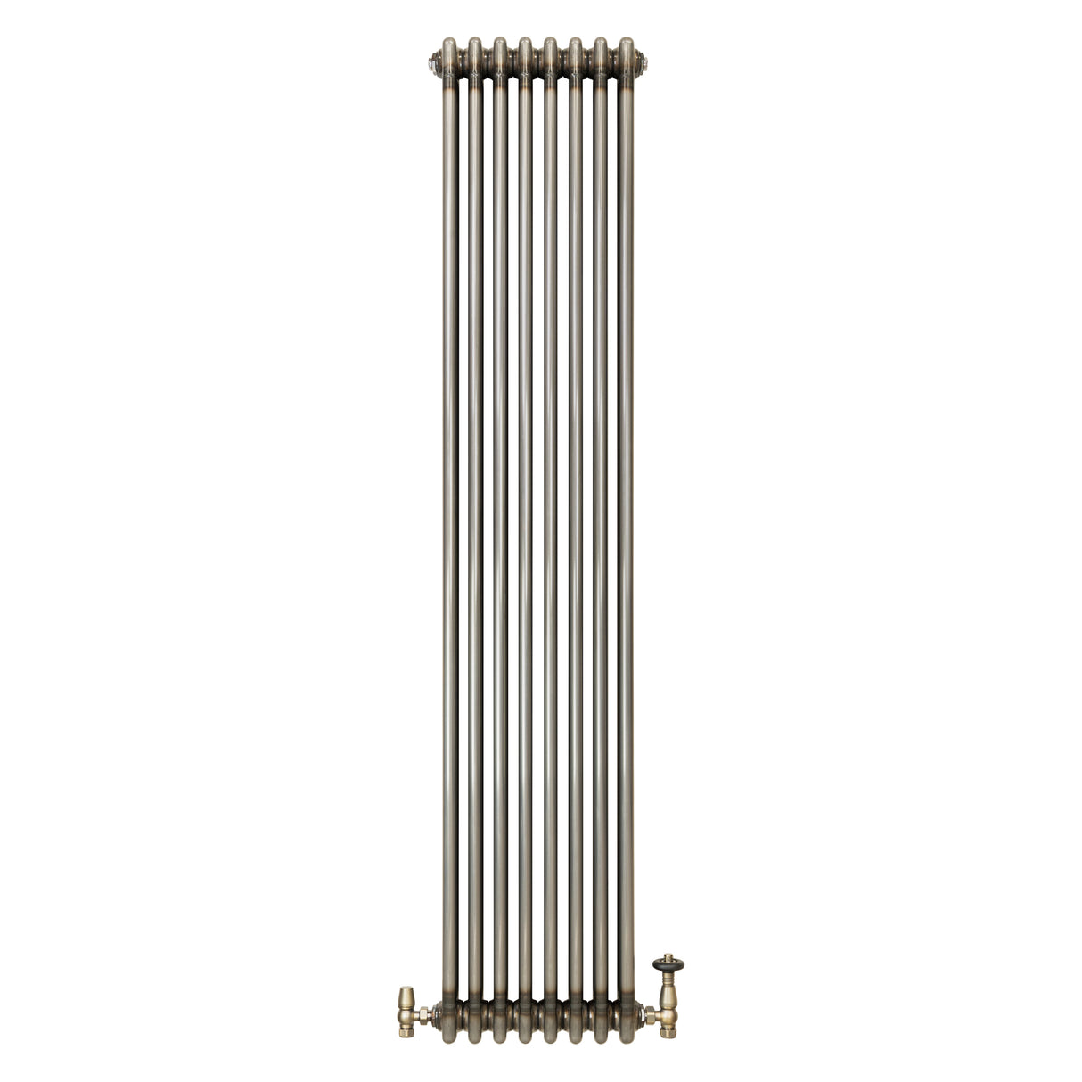 Radiateur Traditionnel à 3 Colonnes & Vannes - 1800 x 380 mm - Métal Brut