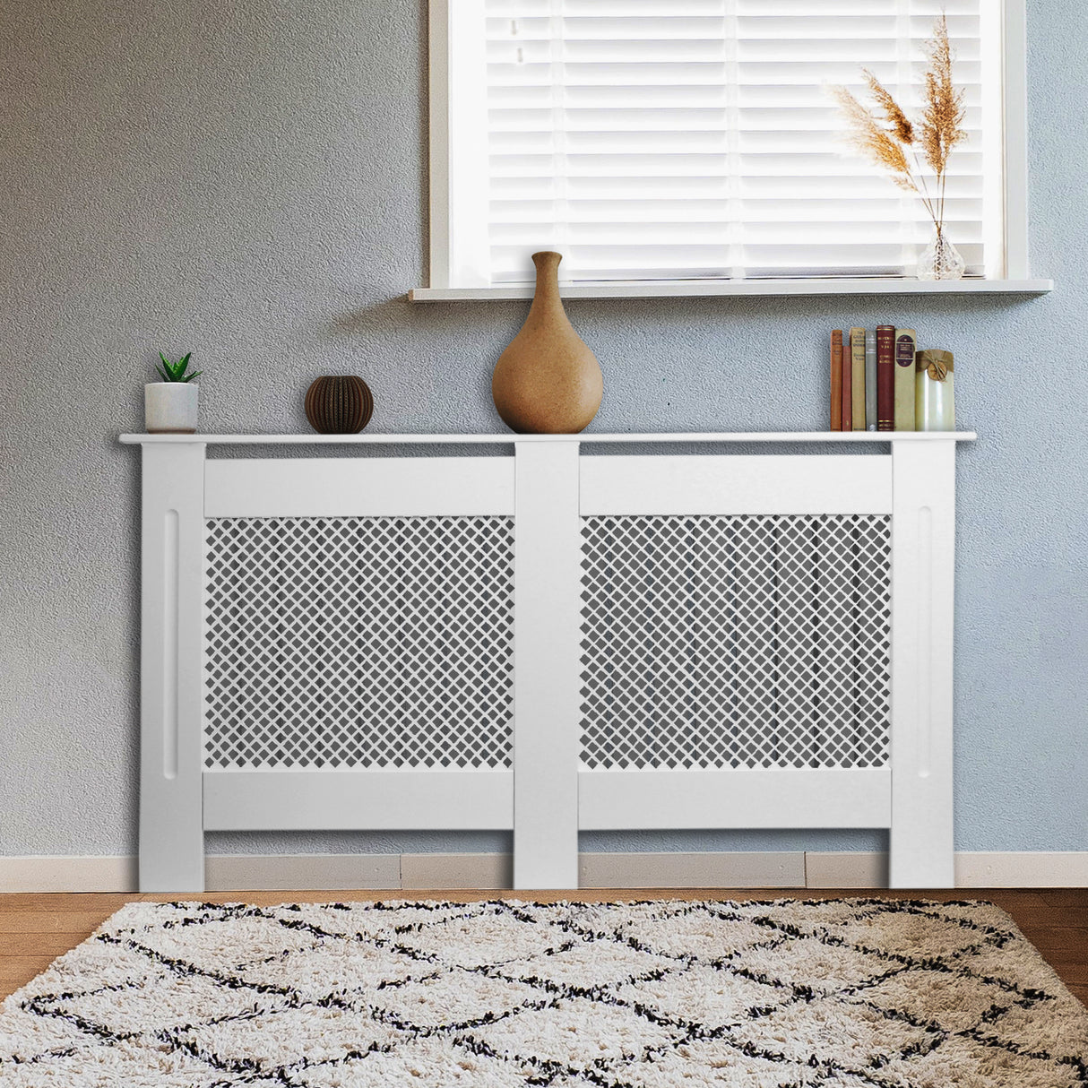 Cache Radiateur en MDF Blanc 151,5 cm