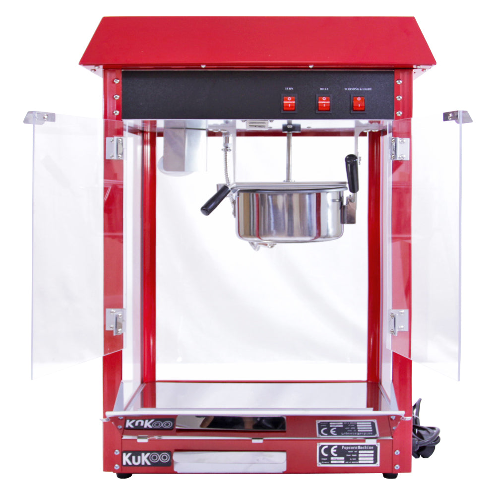 KuKoo Machine à Popcorn en Inox Rouge