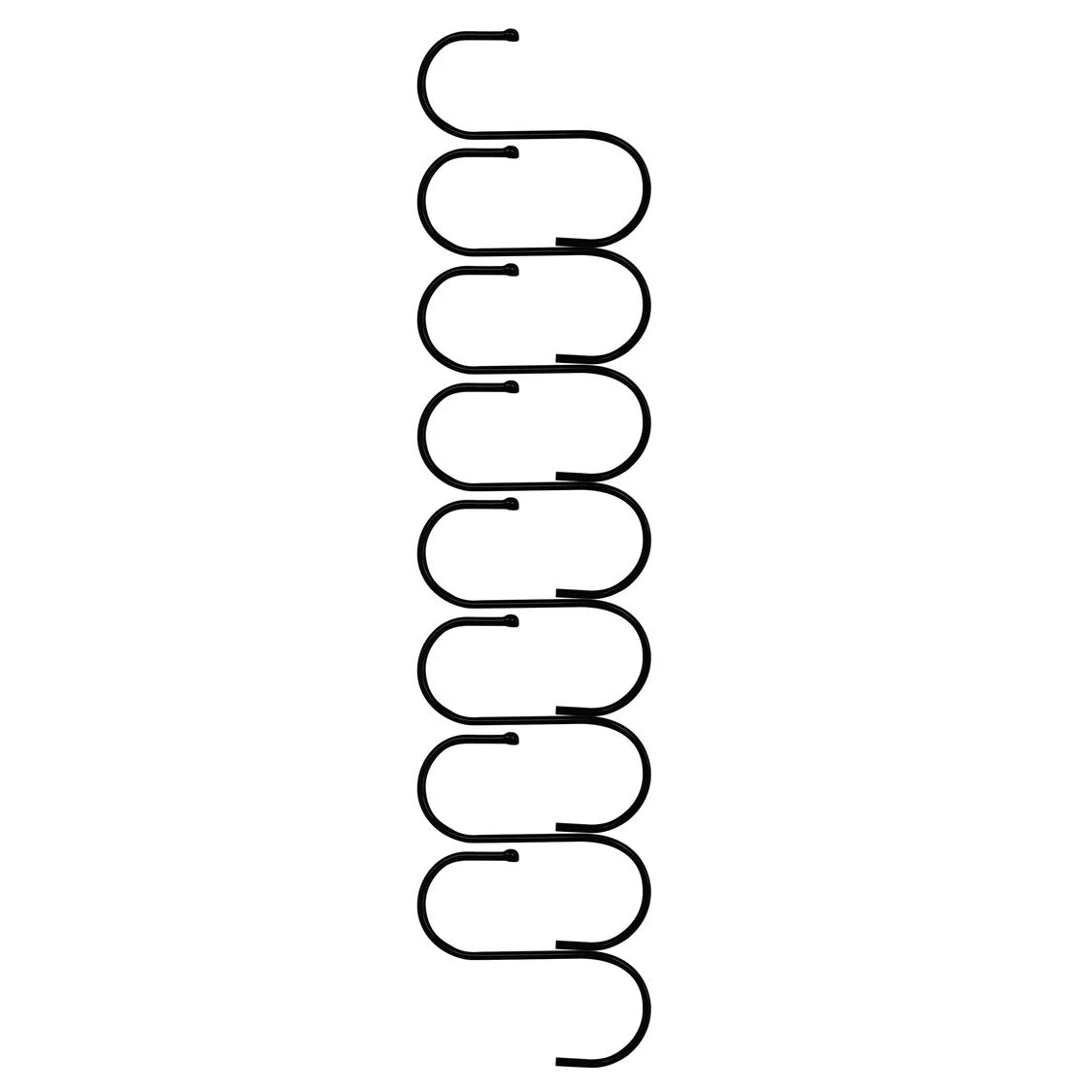 Crochets de suspension en acier noir en forme de S, offrant une finition lisse et durable, idéaux pour organiser divers objets