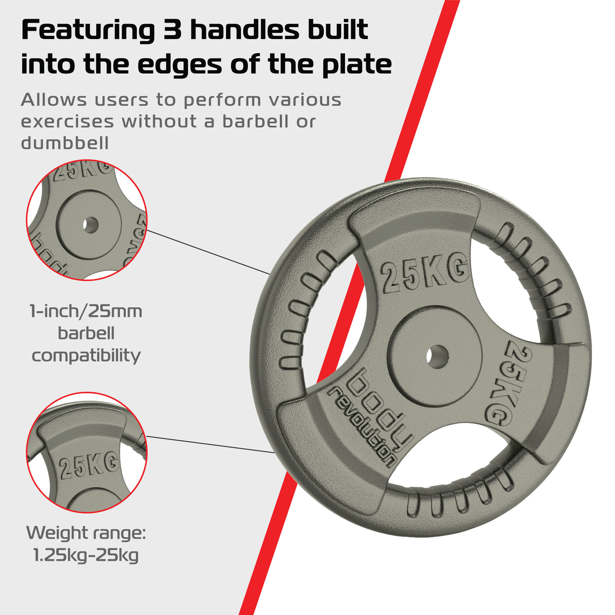 2 Disques de Musculation en Fonte de 50 kg (2 x 25 kg)