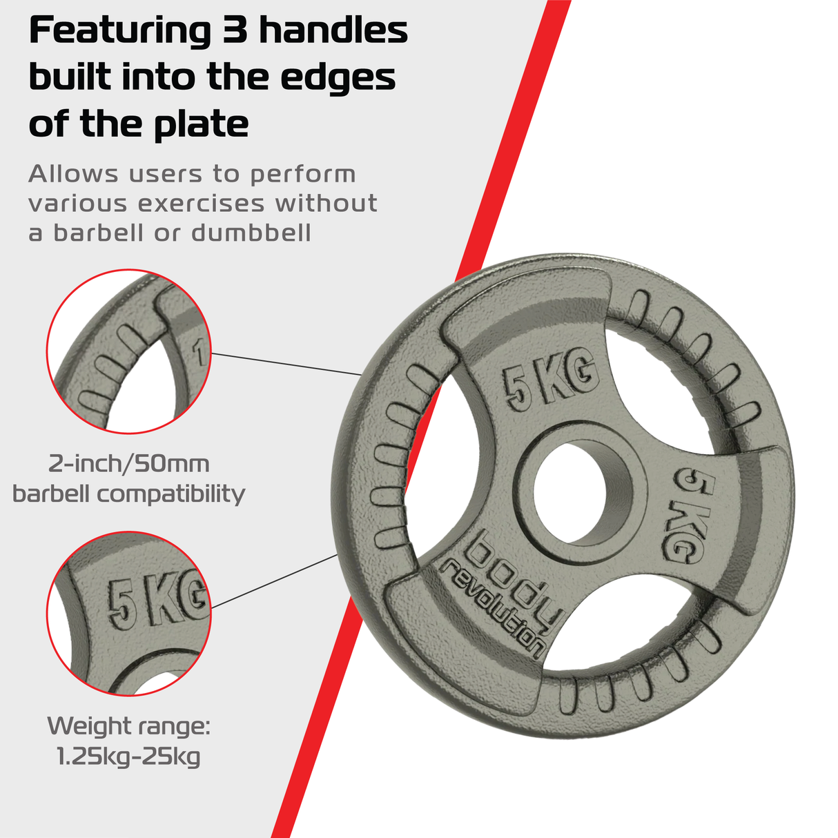 2 Disques de Musculation en Fonte de 10 kg (2 x 5 kg)