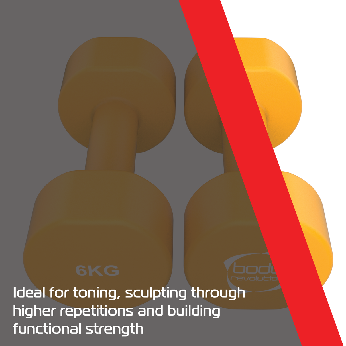 2 Haltères en Néoprène de 6 kg