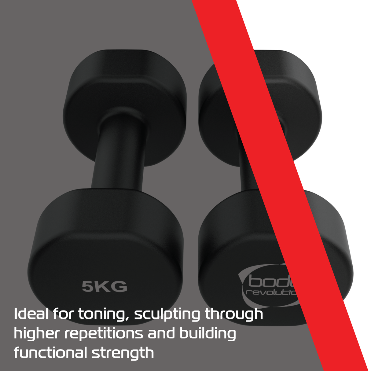 2 Haltères en Néoprène de 5 kg