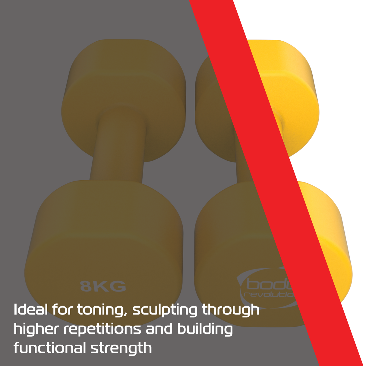 2 Haltères en Néoprène de 8 kg