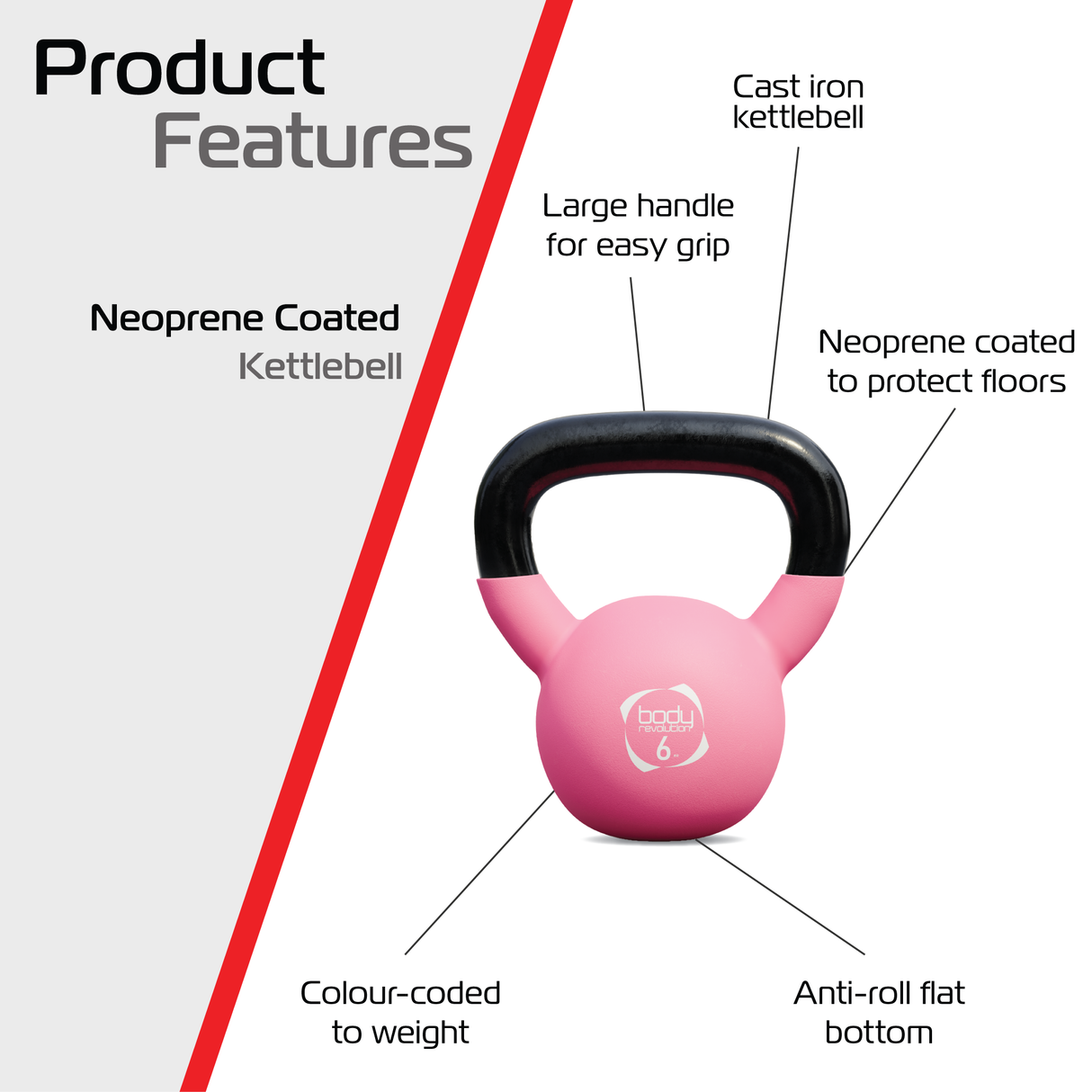 Kettlebell en Néoprène 6 kg