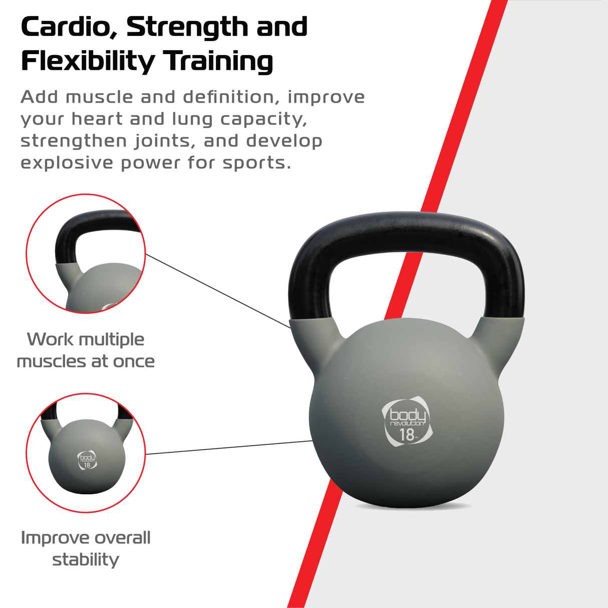 Kettlebell en Néoprène 18 kg