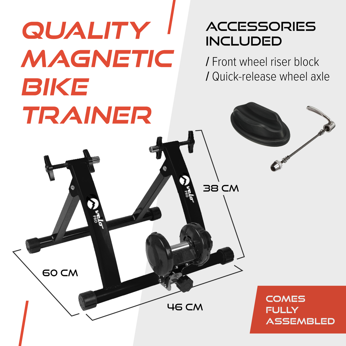 Support d'entraînement pour vélo à résistance magnétique en argent, avec cadre robuste, rouleaux en caoutchouc et accessoires inclus