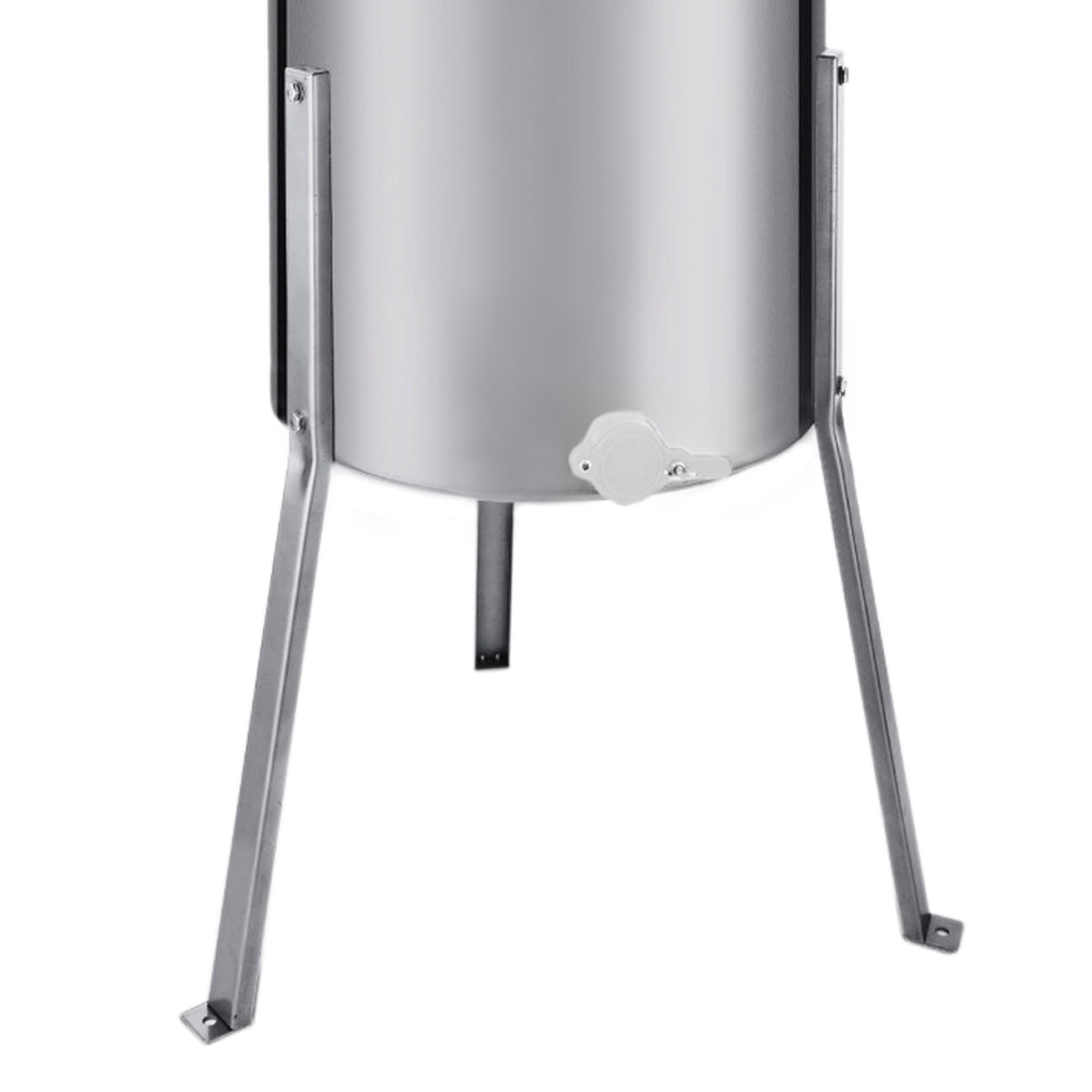 Extracteur de miel manuel en acier inoxydable, cylindrique, avec pieds robustes et robinet pour un écoulement facile du miel