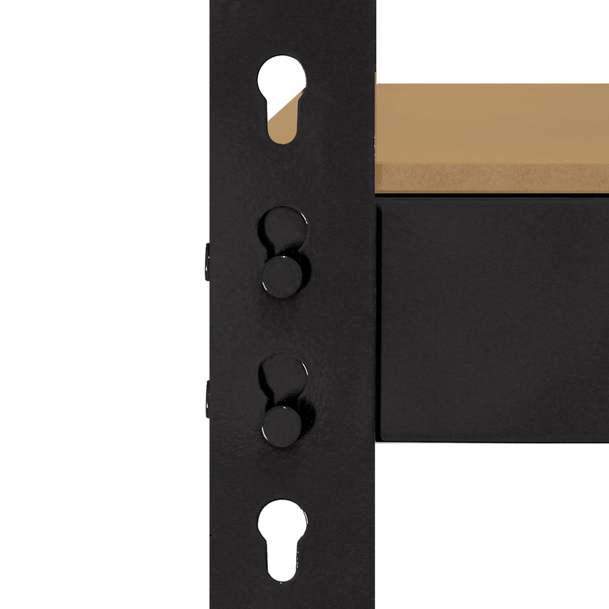 Rayonnage Q-Rax en acier noir, 160 cm de haut, avec étagères en bois, finition lisse et robuste, idéal pour le rangement organisé