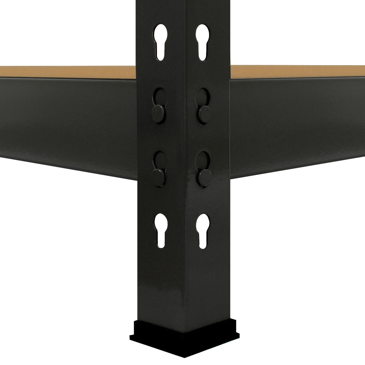 Rayonnage Q-Rax en acier noir, 160 cm x 60 cm x 160 cm, avec supports robustes et étagères en bois, idéal pour le rangement