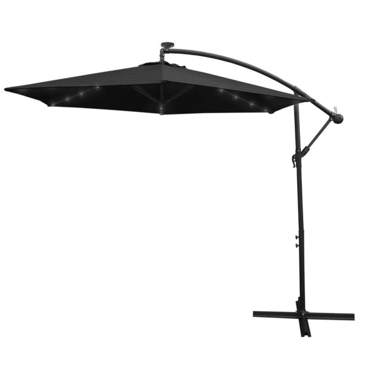 Parasol Noir 3m avec LED's Intégrés