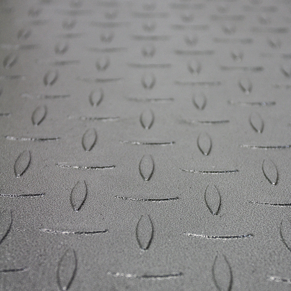 Surface en métal gris texturé avec motif en relief, idéale pour le T-Mech Balance Industrielle 80cm pour palettes