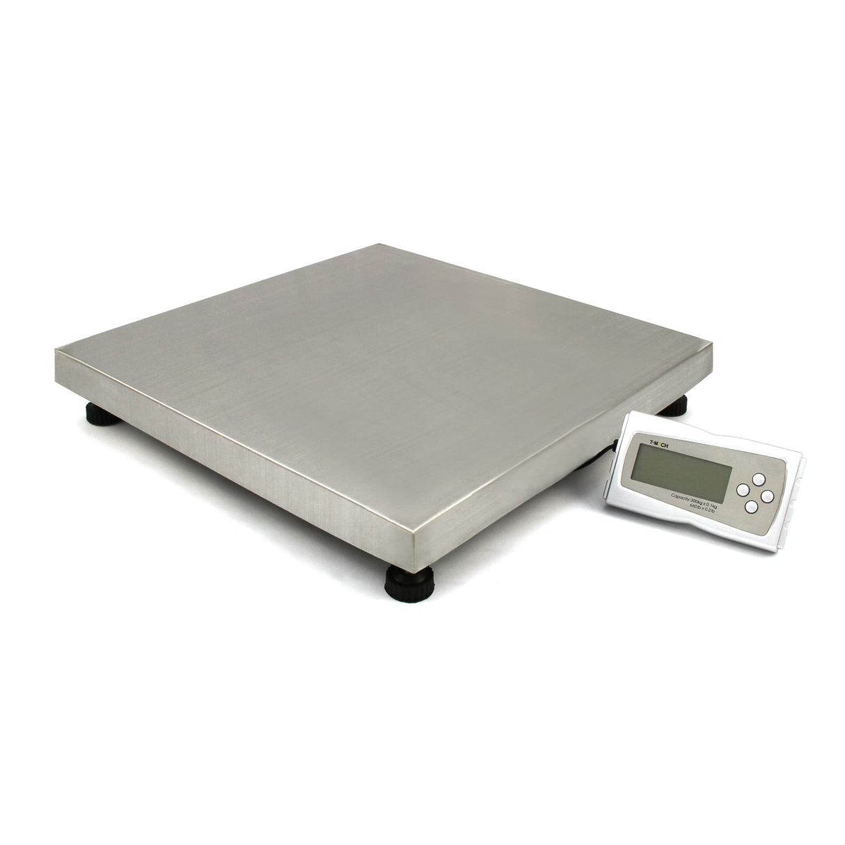 Balance vétérinaire T-Mech 50 x 50 cm en acier inoxydable, surface lisse, écran numérique à côté, pieds antidérapants pour stabilité