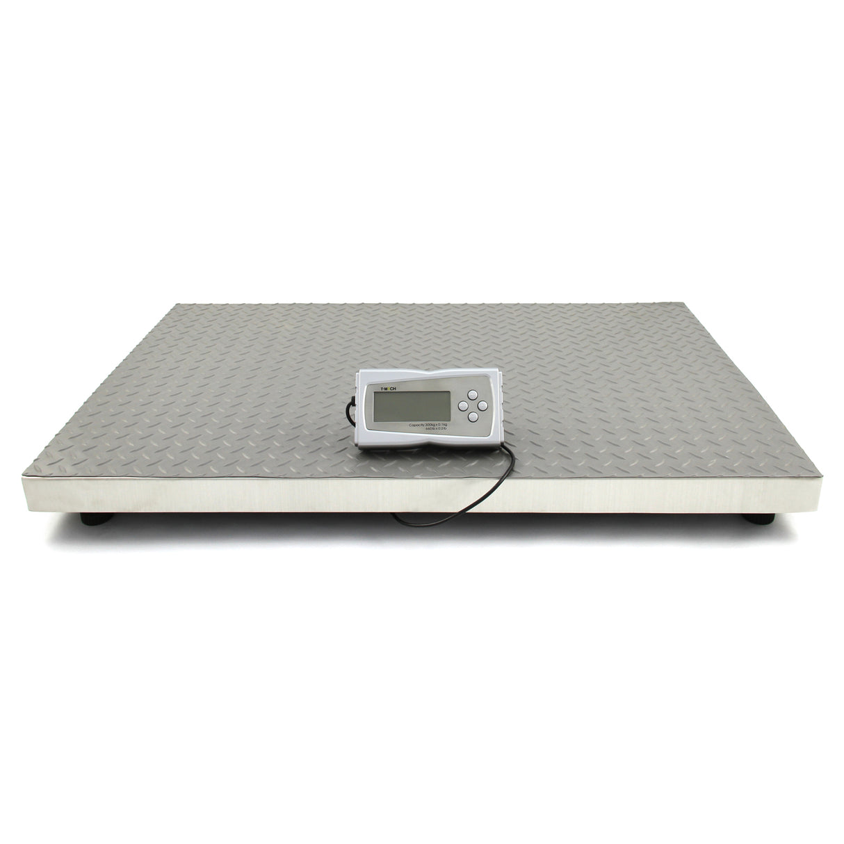 Balance à plate-forme en acier inoxydable de 90 cm x 60 cm avec surface texturée et écran numérique pour pesée précise