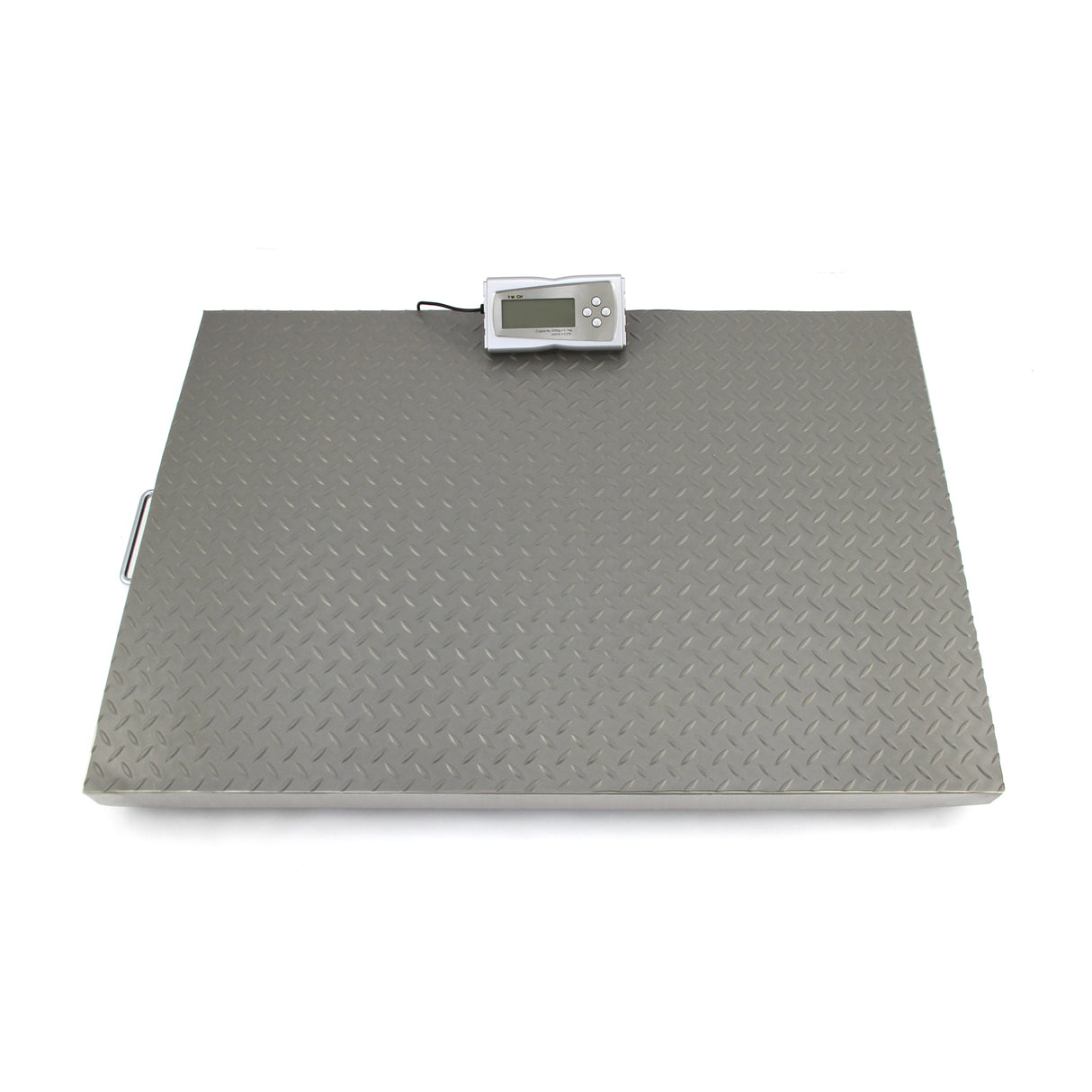 Balance à plate-forme en acier inoxydable de 90 cm x 60 cm avec surface texturée et écran numérique pour pesée précise