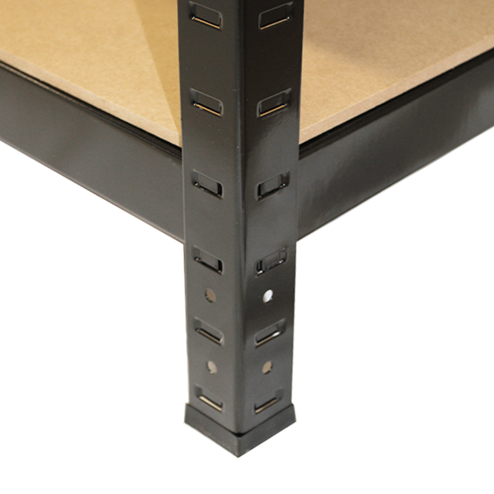Rayonnage en acier noir robuste avec étagères en bois, dimensions 75 cm x 30 cm x 150 cm, idéal pour le rangement organisé