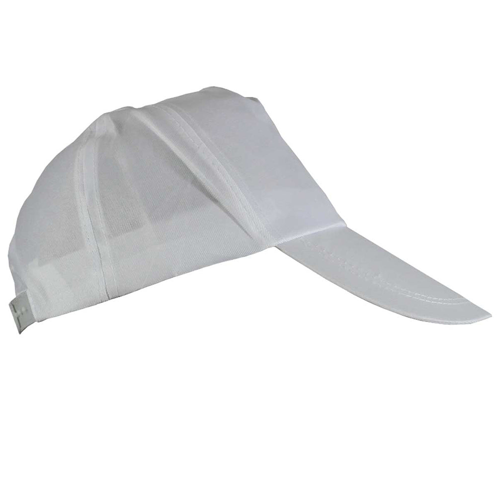 Casquette blanche en polyester, légère et respirante, idéale pour la sublimation, avec une visière incurvée et un design élégant