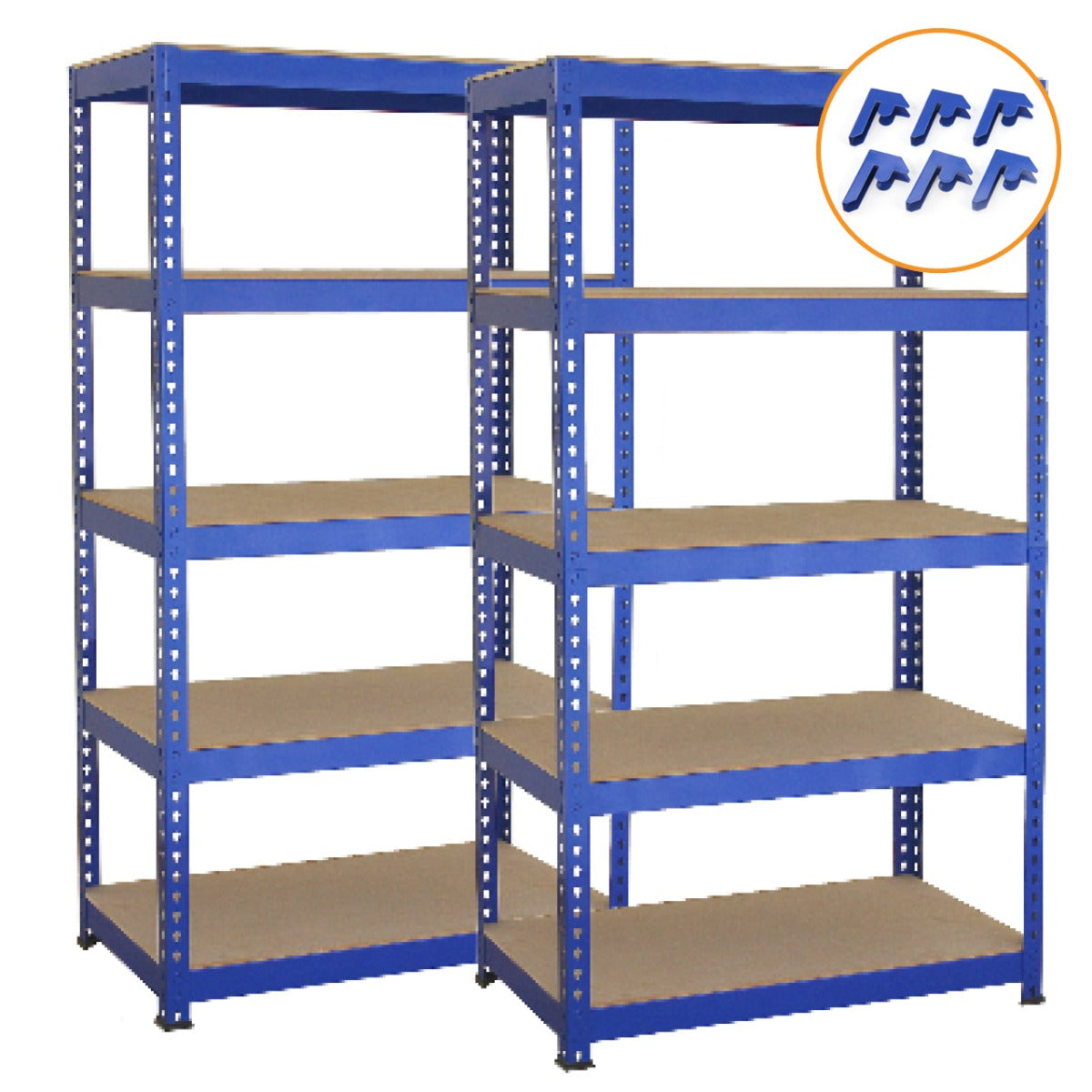 Monster Racking - 2 Rayonnages T-Rax en Acier Bleu 75cm x 150cm x 30cm