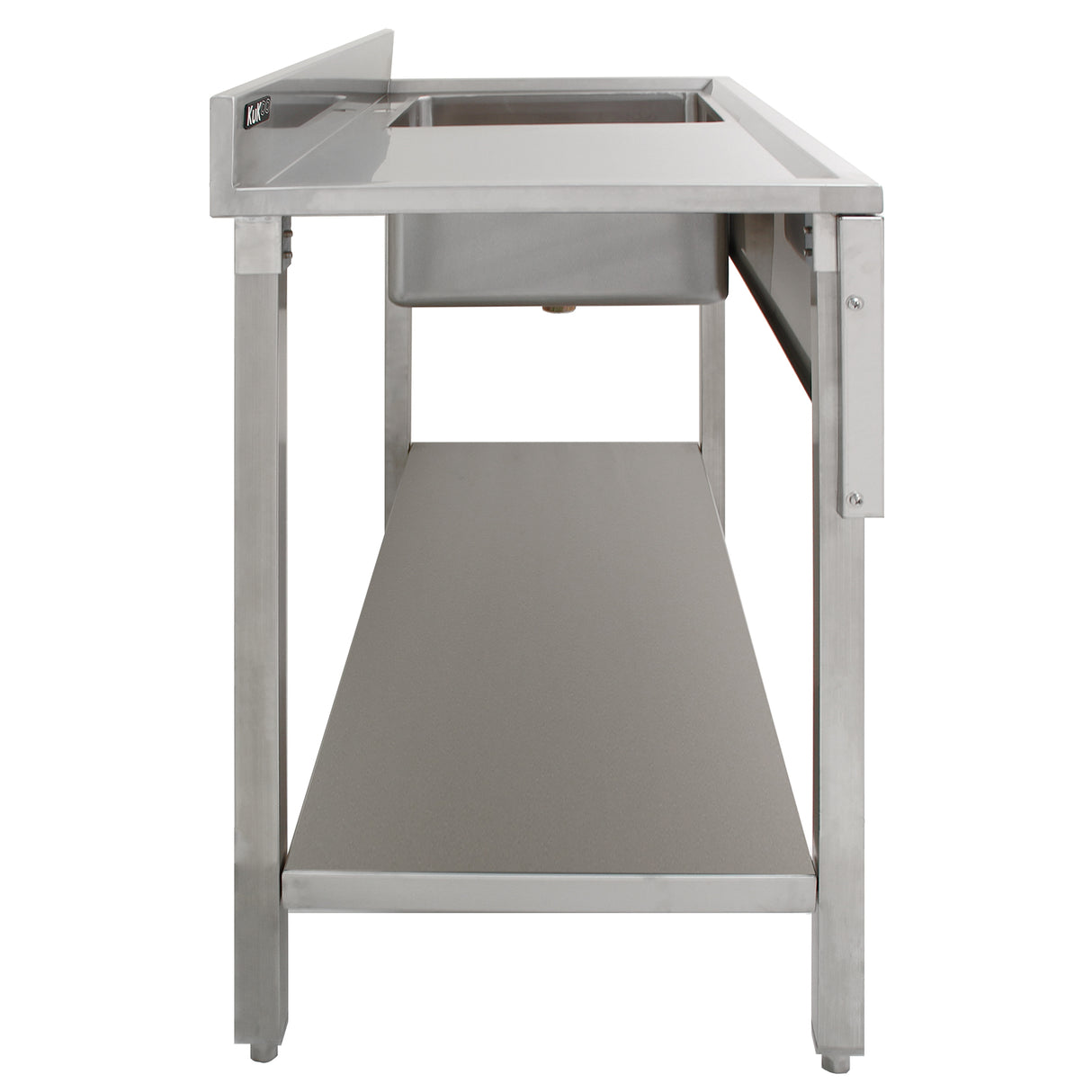 KuKoo Évier Commercial en Inox & Robinet - Égouttoir à Gauche