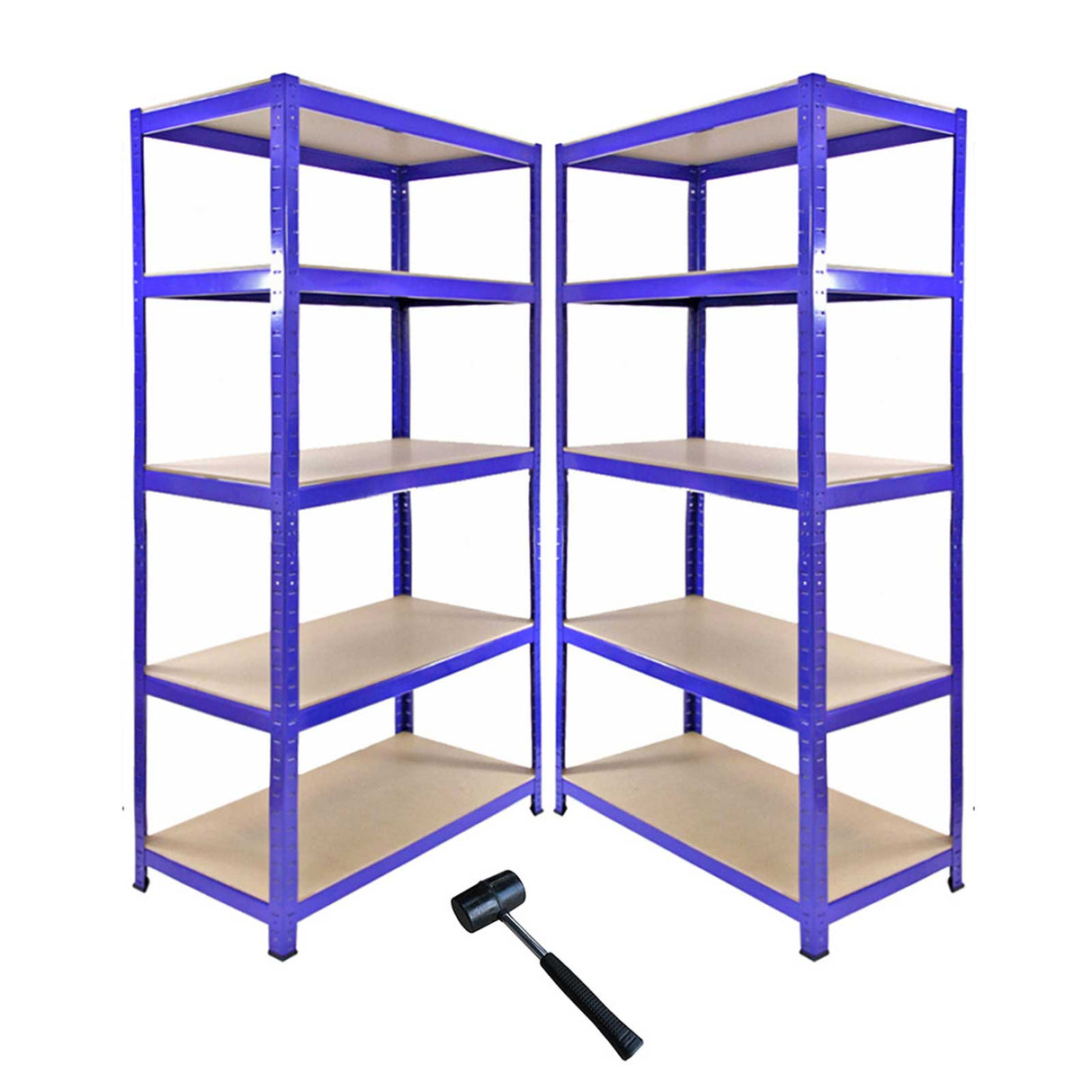 Monster Racking - Lot de 1 Rayonnage d'Angle T-Rax & 2 Rayonnages T-Rax en Acier Bleu