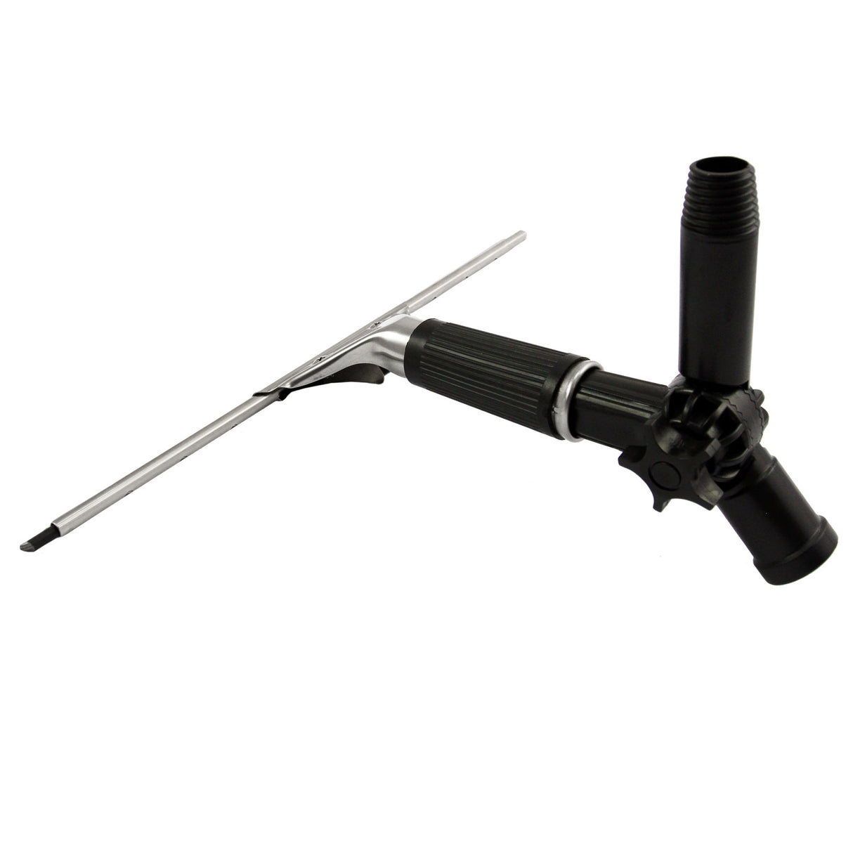 Perche télescopique MAXBLAST de 7,4 m, en aluminium et plastique noir, avec tête pivotante pour un nettoyage efficace des fenêtres