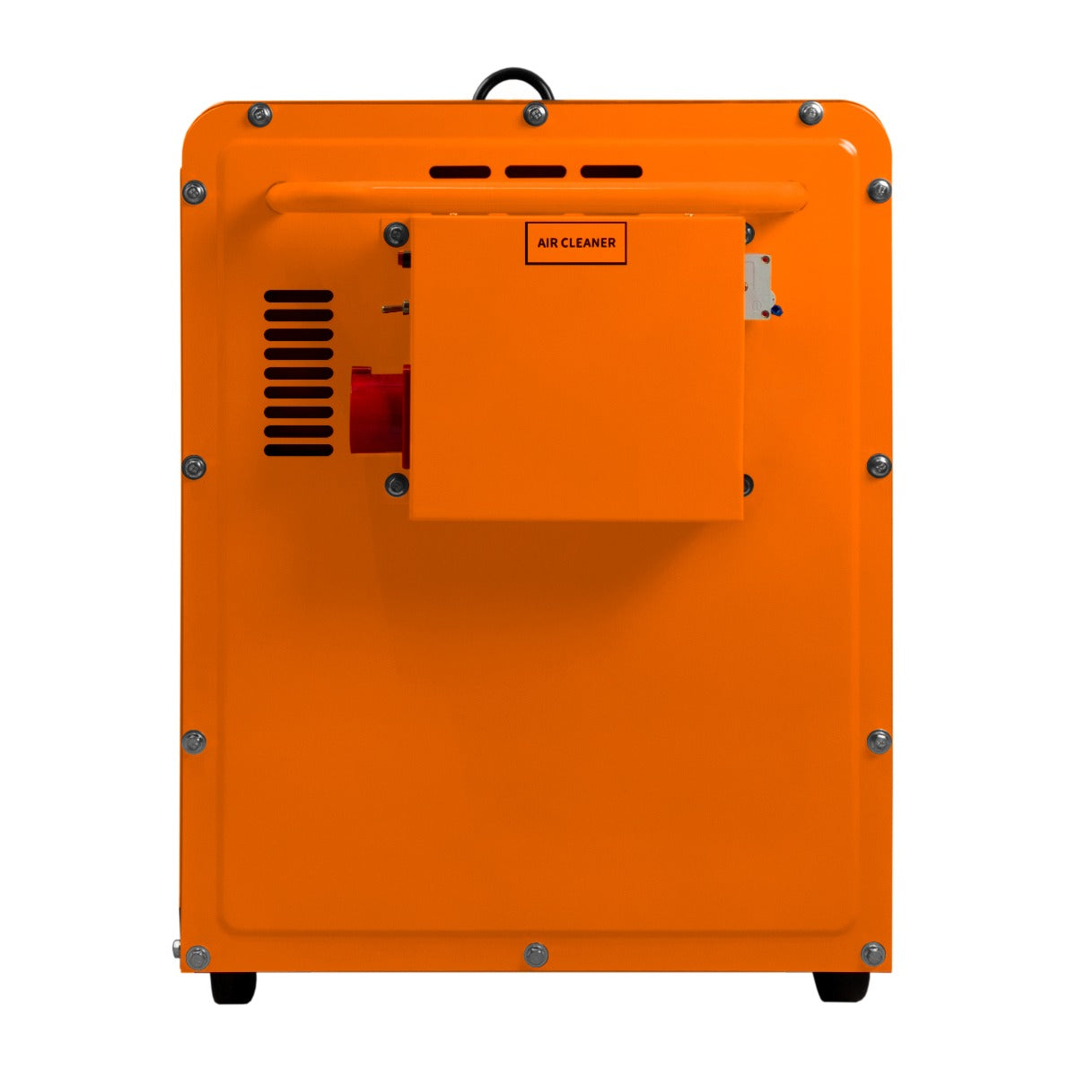 Générateur diesel monophasé 230 V, couleur orange vif, avec un boîtier robuste, grilles d'aération et prise électrique visible